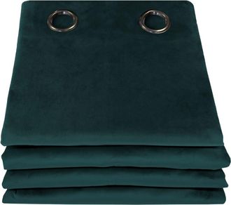 MOONDREAM Cortina ac&uacute;stica de terciopelo ollaoss verde MC228 130x260