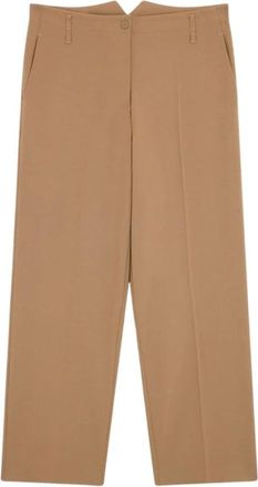 Semicouture Shelby Palazzo Broek - Dames - Wijde Broeken - Bruin - M - Wol - Broeken