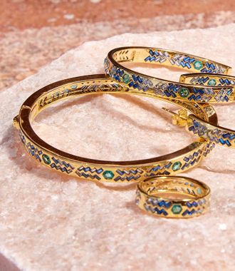 Native Gem Womens Crystal Inlay Bracelet In Blue