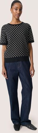 Soaked In Luxury Pullover SLGya Regular fit black offwhite