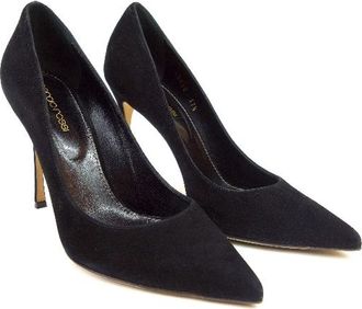Sergio Rossi Black Suede & Leather Pumps Size 37.5