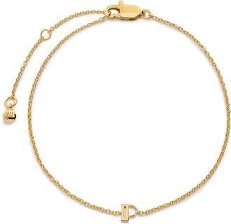 Monica Vinader Initial Chain Bracelet in 18K Gold Vermeil P at Nordstrom