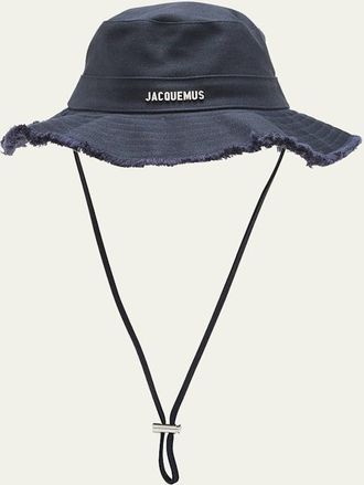 Jacquemus Mens Le Bob Artichaut Frayed Bucket Hat