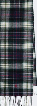 Polo Ralph Lauren Checked fringed wool scarf