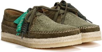 Riviera & Bar Pompeii Weaver Heren Groene Su&egrave;de Veterschoenen