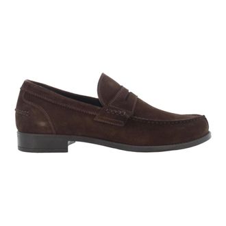 Antica Cuoieria Schoenen, Heren, Bruin, 42 EU, Leer, M18 Loafers van Nubuck Leer