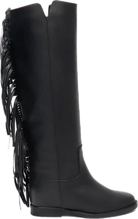 Via Roma 15 Stivale Zeppa Frangia