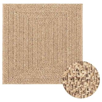 Berkfield Home Rug ZIZUR 240x240 cm Jute Look Indoor & Outdoor in Brown | Size: Medium