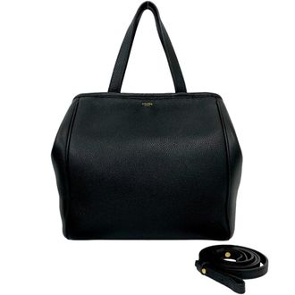 Celine Black Leather Handbag Shoulder Bag Tote Bag (Pre-Owned)