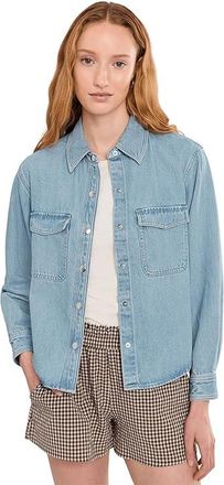 Madewell Airy Denim Relaxed Shirt-Jacket Womens Coat Faded Horizon Wash 1 : XL (Womens 14-16), Cotton/Denim/Lyocell