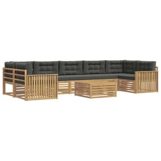 vidaXL Conjunto De Sof&aacute;s De Exterior 8 Uds. Blanco Y Antracita Vidaxl