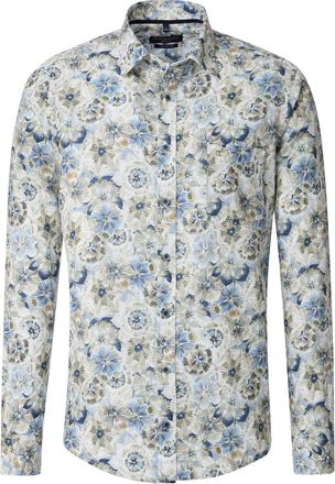Casamoda Casa Moda overhemd blauw geprint casual wijde fit katoen