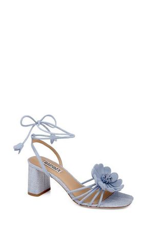 Badgley Mischka Wallflower Ankle Wrap Sandal in Aqua Suede at Nordstrom, Size 5.5