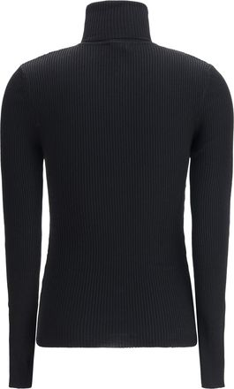 Wolford Womens Long-Sleeve Wool Sweater Black Fleece Ovis Aries Top