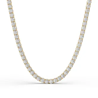 Diamond2Deal 14K Gold Lab Grown Diamond Line Tennis Necklace 18 5 Ct