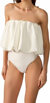 Adriana Degreas Coquille De Mer Strapless Bodysuit In Off White