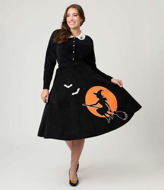 Unique Vintage High Waist Soda Shop Swing Skirt in Black/misc at Nordstrom, Size X-Small