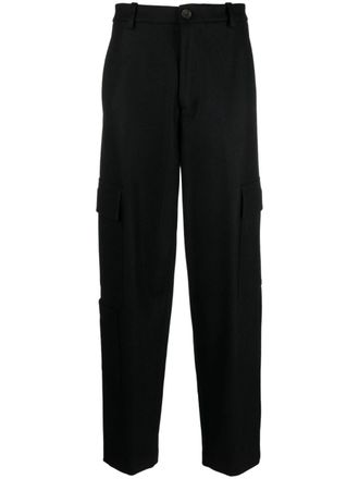 Erika Cavallini Semi Couture tapered cargo trousers - women - Viscose/Polyamide/Virgin Wool - 42 - Black