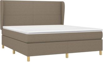 vidaXL Vidaxl - Cama Box Spring Con Colch&oacute;n Tela Gris Taupe 180x200 Cm