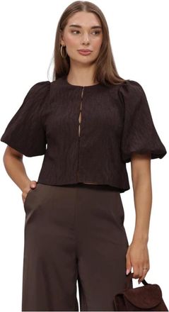 Y.A.S Y.a.s, Overhemden, Dames, Bruin, L, Yasminu 2/4 Korte Top