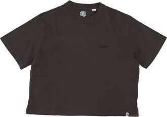 Element T-Shirts, male, Black, Size: M Black Cropped Tee with Logo Print