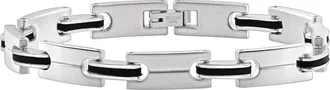 Pompeii3 Mens Steel Polished Two Tone Black 8.5 8.5mm Bracelet