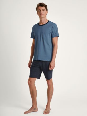 CALIDA Shorty CALIDA Relax Essentials, Herren, Gr. L (52/54), blau (coronet blau), Single Jersey, Obermaterial: 100% Baumwolle, unifarben, bequem kurz, Rundh