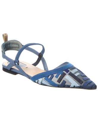 Fendi Fendi Colibri Lite Mesh & Leather Slingback Flat