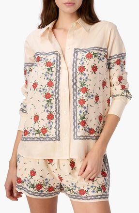 Cami NYC Rafella Floral Cotton & Silk Button-Up Shirt in Heirloom Bandana at Nordstrom, Size X-Small