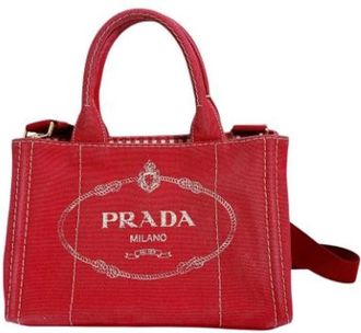 Prada Pre-owned Canvas prada-bags - Dames - Vintage Shopper - Rood - ONE Size - Vintage