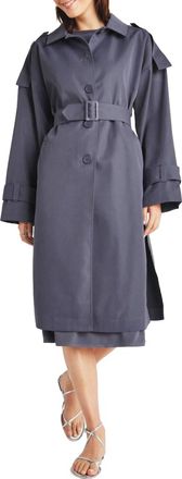 Splendid Dane Twill Trench Coat In Ash Navy