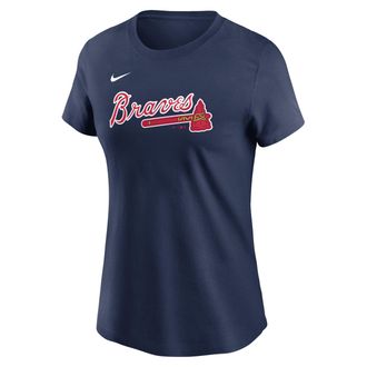 Nike Ronald Acu&ntilde;a Jr. Atlanta Braves Fuse Nike Womens MLB T-Shirt in Blue | NKAF44BAW9-0M6
