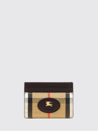 Burberry Vintage Check Canvas Card Holder with Leather Details and EKD Logo