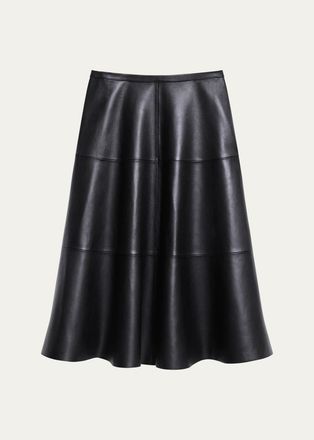 Theory Leather Midi Circle Skirt