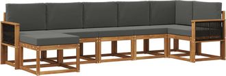 vidaXL Conjunto De Sof&aacute;s De Exterior 7 Uds. Natural Y Antracita Vidaxl