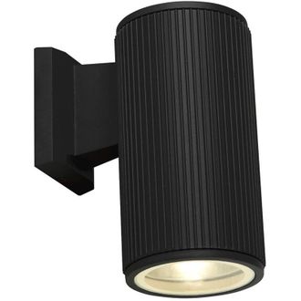 Searchlight Applique Moderna Amburgo Alluminio Nero Vetro Trasparente 1 Luce E27