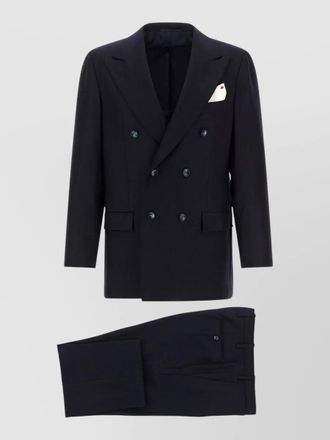 Kiton virgin wool cashmere double breasted suit jacket