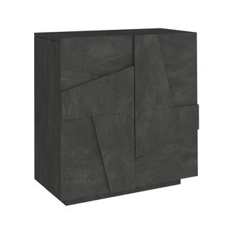 Dmora Dmora - Zapatero Dfogl, Mueble Multiusos Con 2 Puertas, Zapatero De Entrada, 100% Made In Italy, Cm 81x38h86, Pizarra Con Detalle