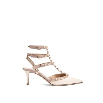 Valentino Garavani Womens Rockstud Pumps - Ivory Calf Leather - Size EU 35
