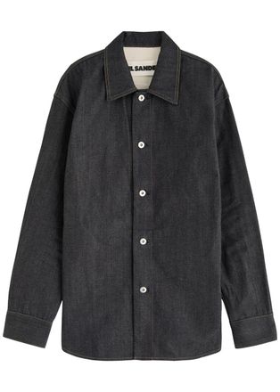 Jil Sander Contrast-stitch Denim Shirt - Dark Blue - M