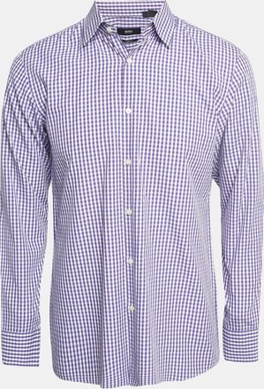 HUGO BOSS Boss By Hugo Boss Purple Gingham Check Cotton Sharp Fit Shirt