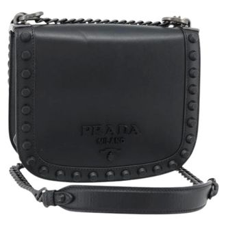 Prada Pre-owned Leather Cross Body Bag - Dames - Pre-owned - Zwart - Maat: ONE Size Leer
