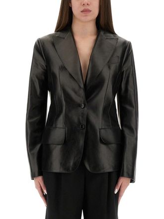 Tom Ford Leather Jacket With Spear Lapels