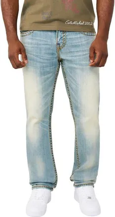 True Religion Ricky Super T Relaxed Straight Leg Jeans in Seagrass Medium Wash at Nordstrom, Size 36