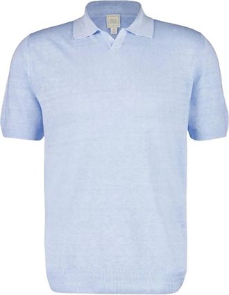 120% Lino Top in lino - Blu