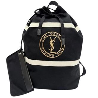 Saint Laurent Pre-owned Canvas Pouch Shoulder Bag - unisex - Saint Laurent Vintage - Vintage Backpacks - Black - ONE SIZE - Pre-owned