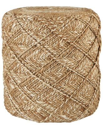 Jaipur Living Ystad Textured Natural Cylinder Pouf