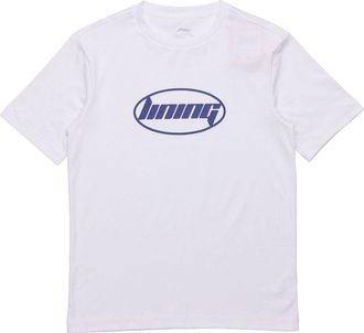 Li-Ning Logo T-shirt White Blue AHSQ412-1