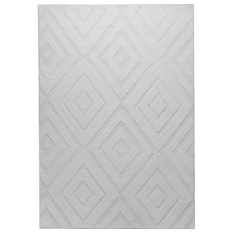 Beliani Alfombra Rectangular Decorativa De Jacquard 160 X 230 Cm Gris Claro Borah