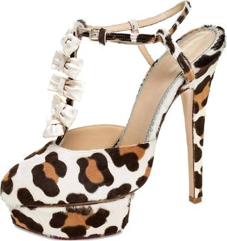 Charlotte Olympia Sandali leopardati con fiocchi 150mm - Toni neutri